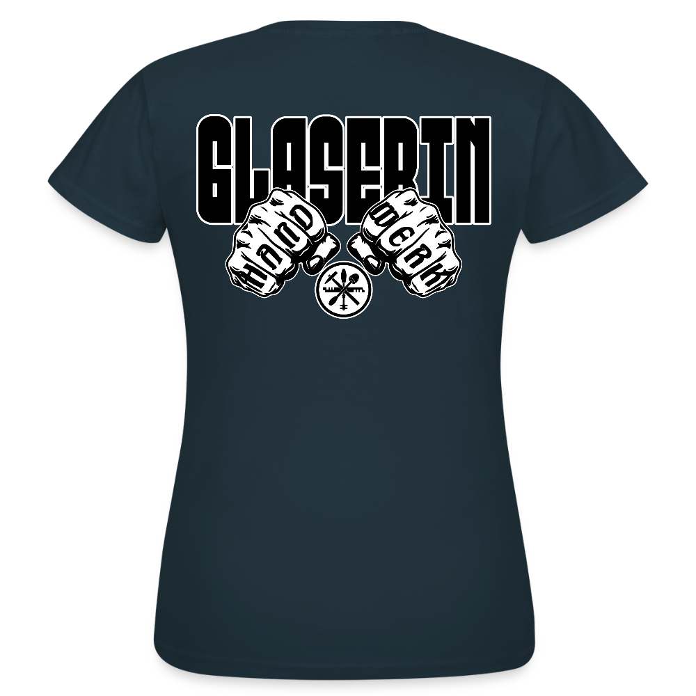Frauen T-Shirt "Glaserin" (beidseitig bedruckt) Navy Frauen T-Shirt