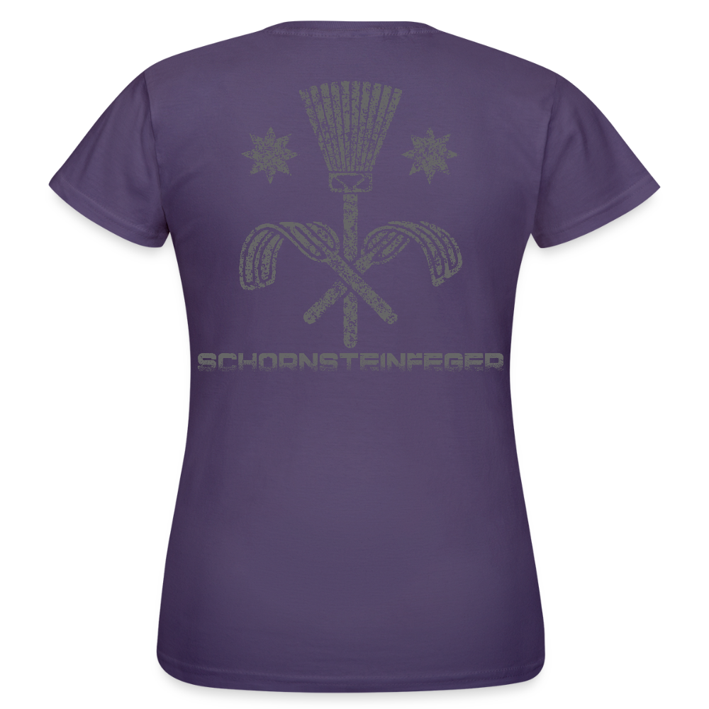 Frauen T-Shirt "Schornsteinfeger" Dunkellila Frauen T-Shirt