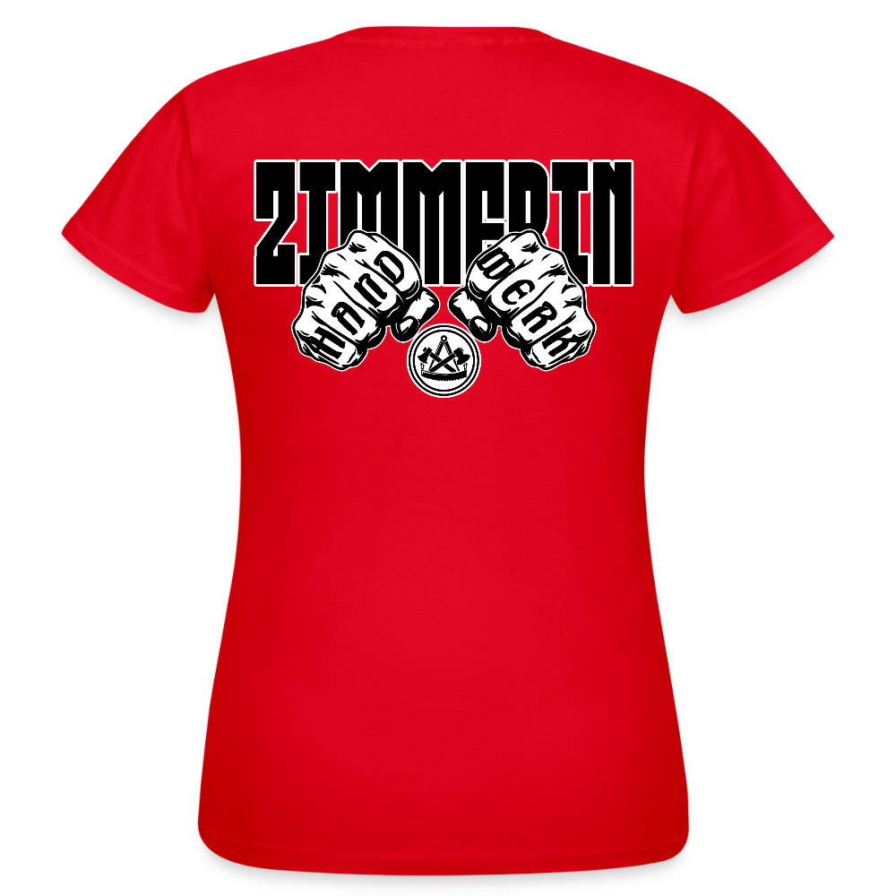 Frauen T-Shirt "Zimmerin" (beidseitig bedruckt) Rot Frauen T-Shirt