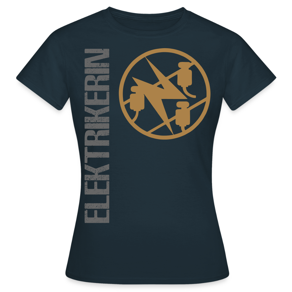 Frauen T-Shirt "Elektrikerin" Navy Frauen T-Shirt