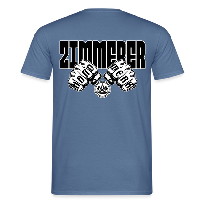 Unisex T-Shirt "Zimmerer" (beidseitig bedruckt) Taubenblau Männer T-Shirt