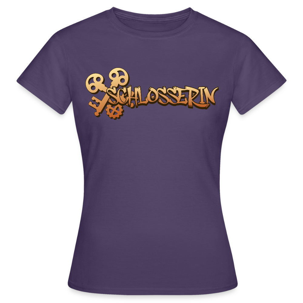 Frauen T-Shirt "Schlosserin" Dunkellila Frauen T-Shirt