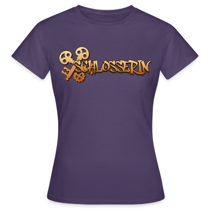 Frauen T-Shirt "Schlosserin" Dunkellila Frauen T-Shirt