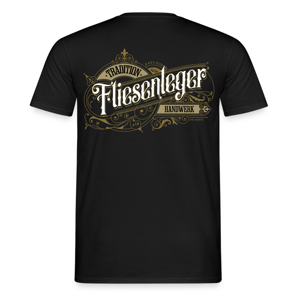 Unisex T-Shirt "Fliesenleger"-Nostalgie von Spreadconnect, Männer T-Shirt mit Vintage-Design und Fliesenleger-Motiv.
