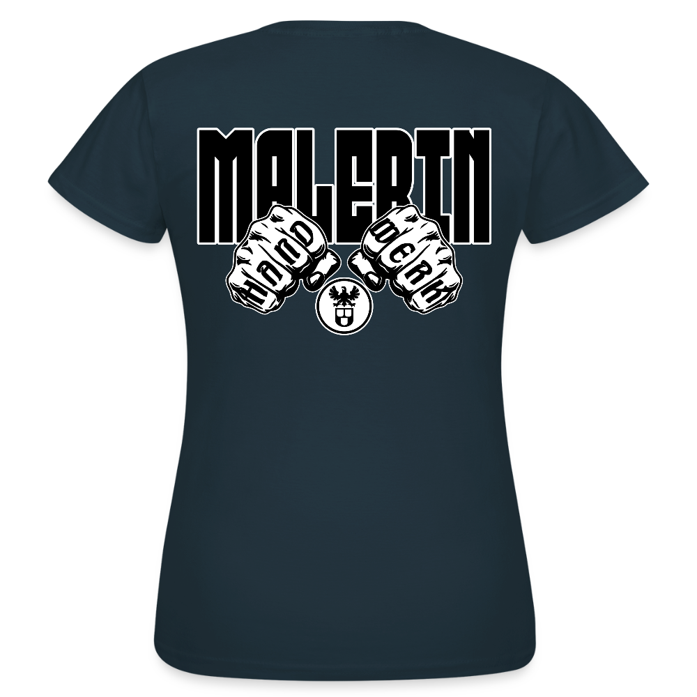 Frauen T-Shirt "Malerin" (beidseitig bedruckt) Navy Frauen T-Shirt