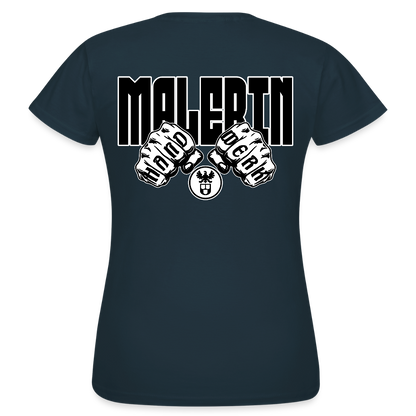 Frauen T-Shirt "Malerin" (beidseitig bedruckt) Navy Frauen T-Shirt