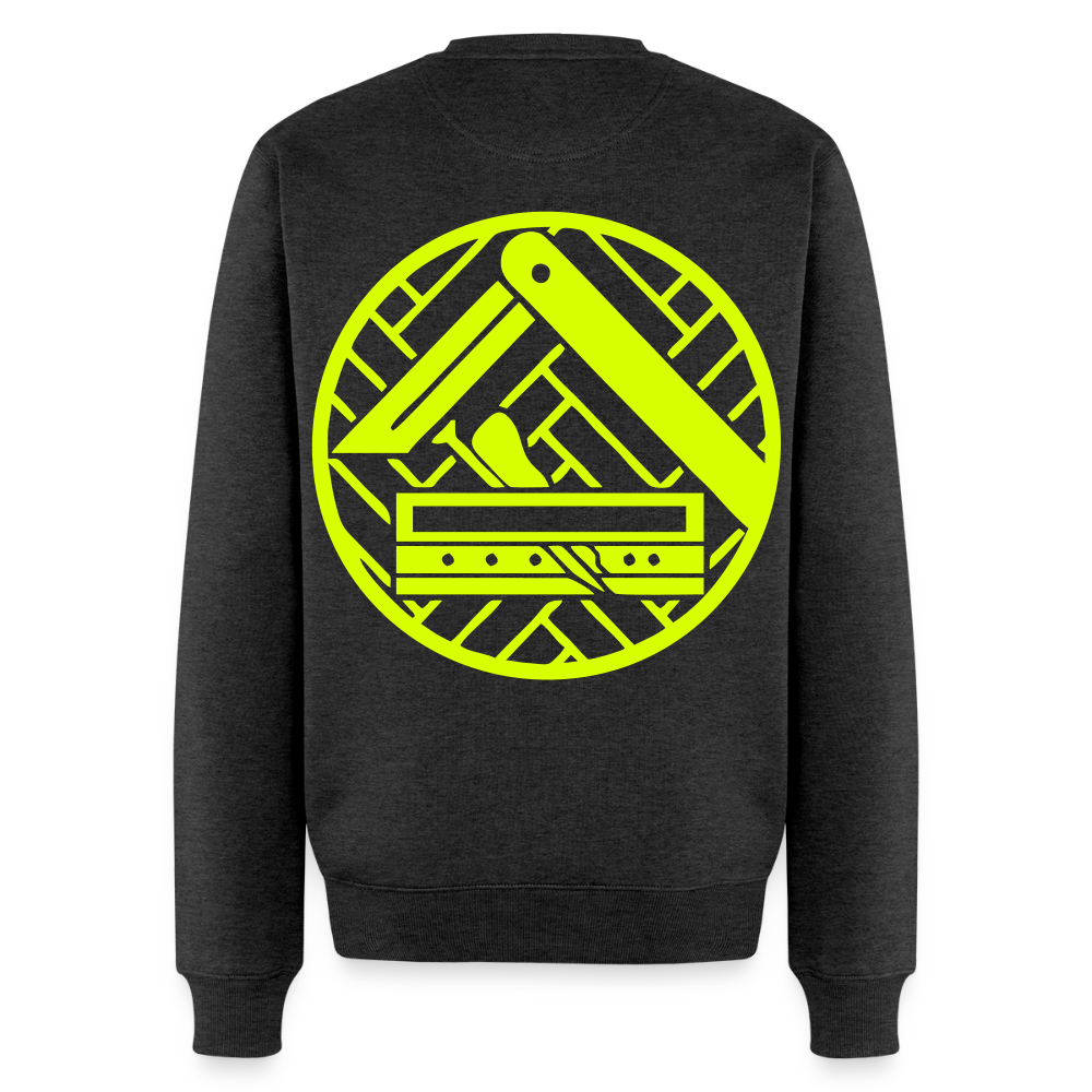 Unisex Premium Pullover "Parkettleger" neongelb Anthrazit meliert Männer Premium Pullover