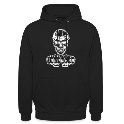Unisex Hoodie "Skull-Helm-Handwerk" Schwarz Unisex Hoodie