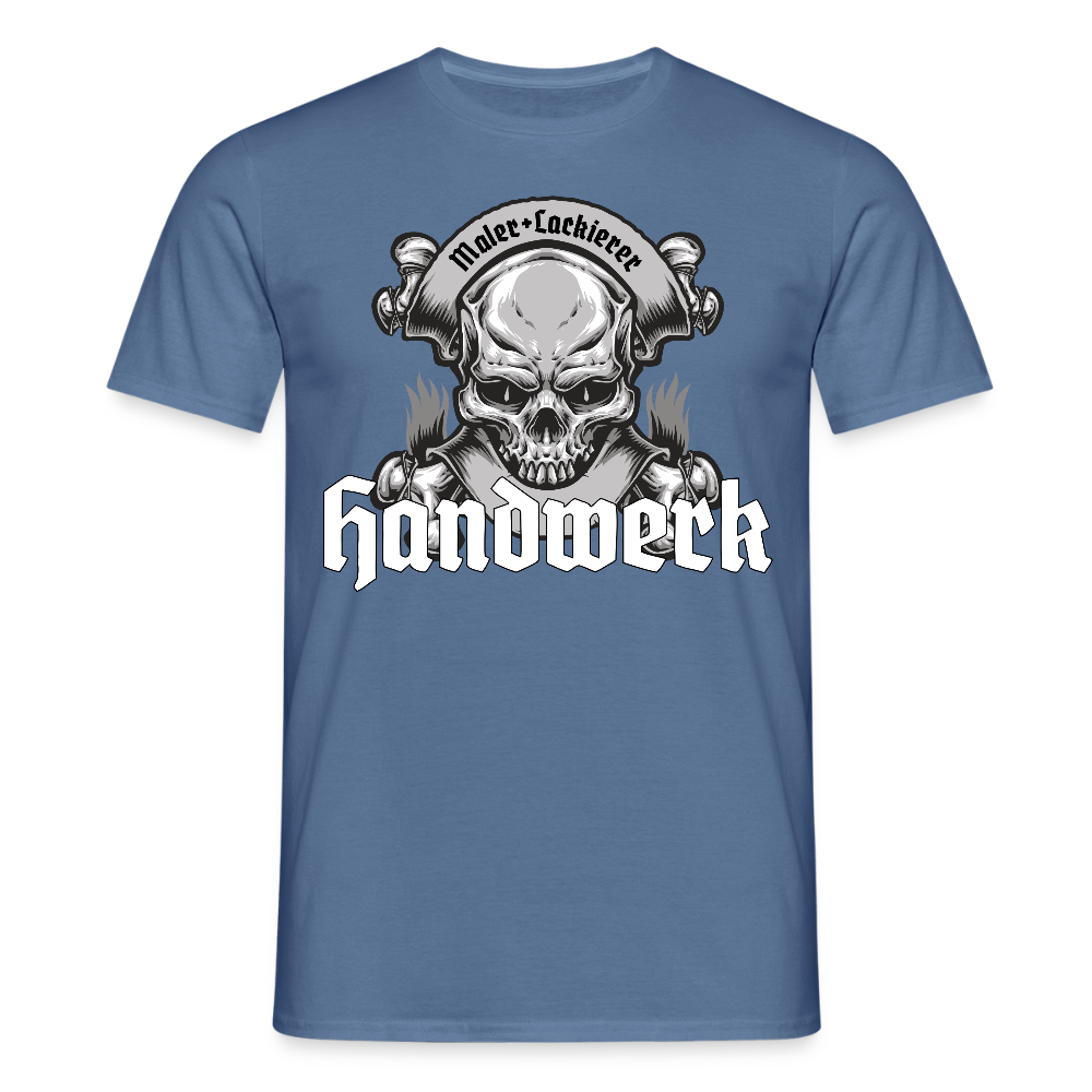 Unisex T-Shirt "Skull-Maler/Lackierer" Taubenblau Männer T-Shirt
