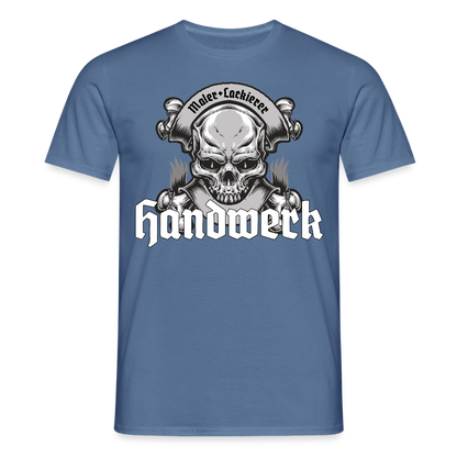 Unisex T-Shirt "Skull-Maler/Lackierer" Taubenblau Männer T-Shirt