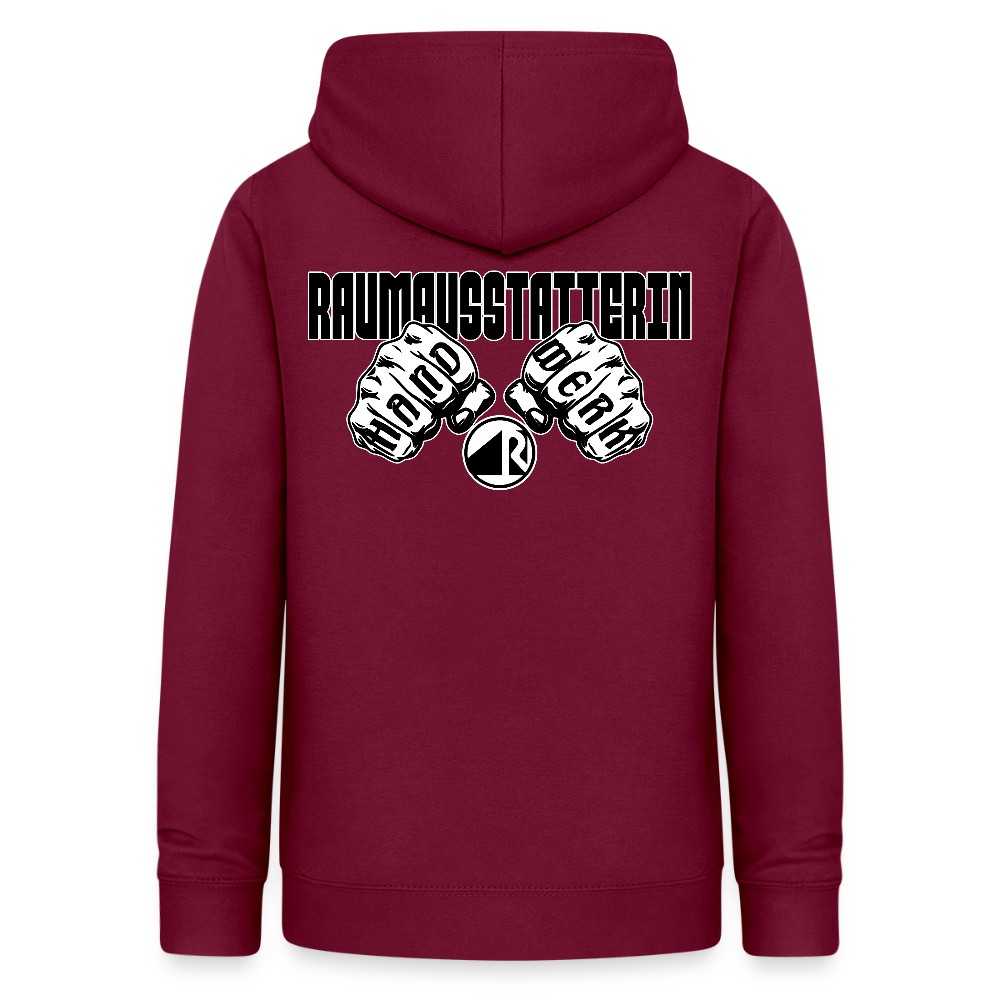 Frauen Hoodie "Raumausstatterin" (beidseitig beruckt) Bordeaux Frauen Hoodie