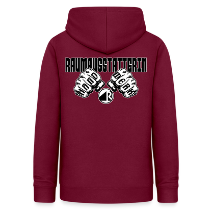 Frauen Hoodie "Raumausstatterin" (beidseitig beruckt) Bordeaux Frauen Hoodie