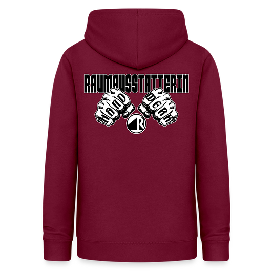 Frauen Hoodie "Raumausstatterin" (beidseitig beruckt) Bordeaux Frauen Hoodie