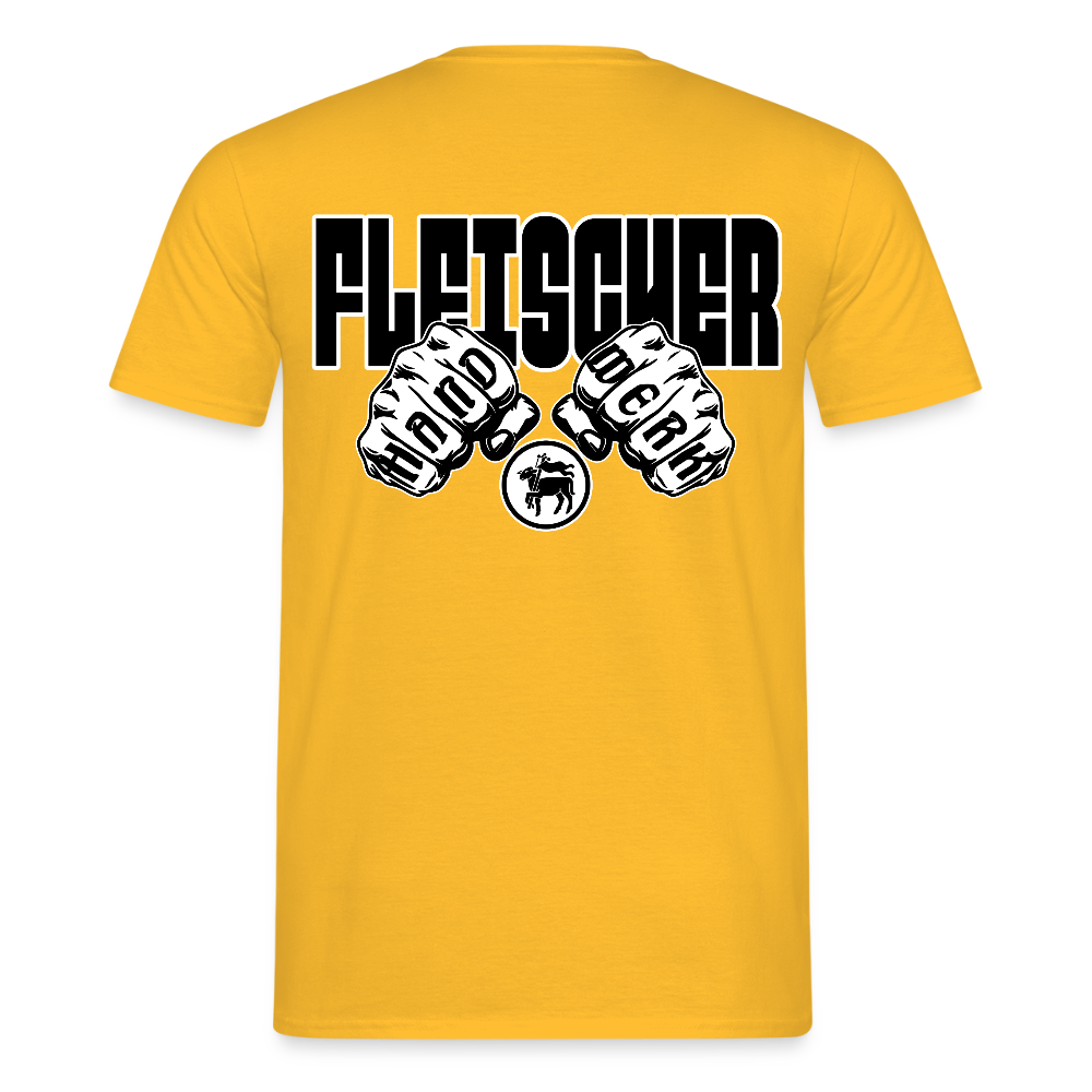 Unisex T-Shirt "Fleischer" (beidseitig bedruckt) Gelb Männer T-Shirt