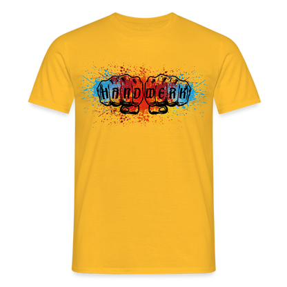 Unisex T-Shirt "Splash-Color" Gelb Männer T-Shirt