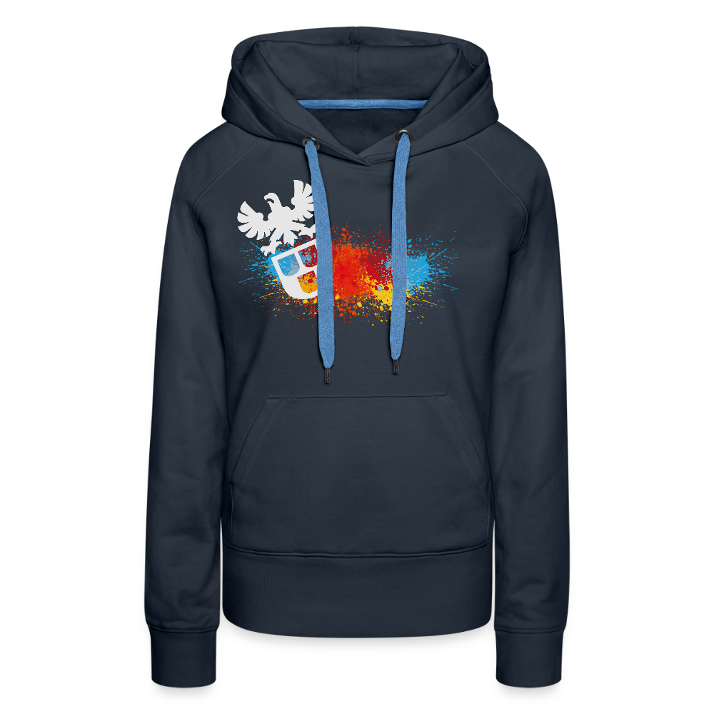 Frauen Premium Hoodie "Maler-Splash" Navy Frauen Premium Hoodie