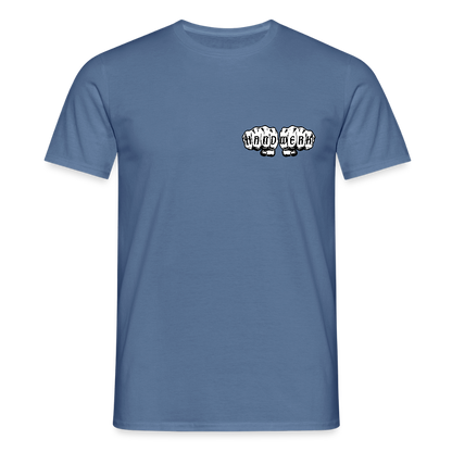 Unisex T-Shirt "Gebäudereiniger" (beidseitig bedruckt) - Taubenblau 
