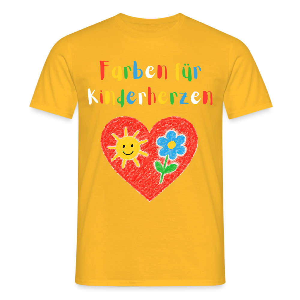 Unisex T-Shirt "Farben für Kinderherzen" Gelb Männer T-Shirt