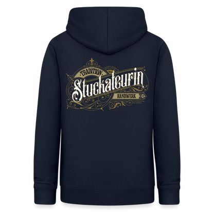 Frauen Hoodie "Stuckateurin" Nostalgie Handwerk Navy Frauen Hoodie