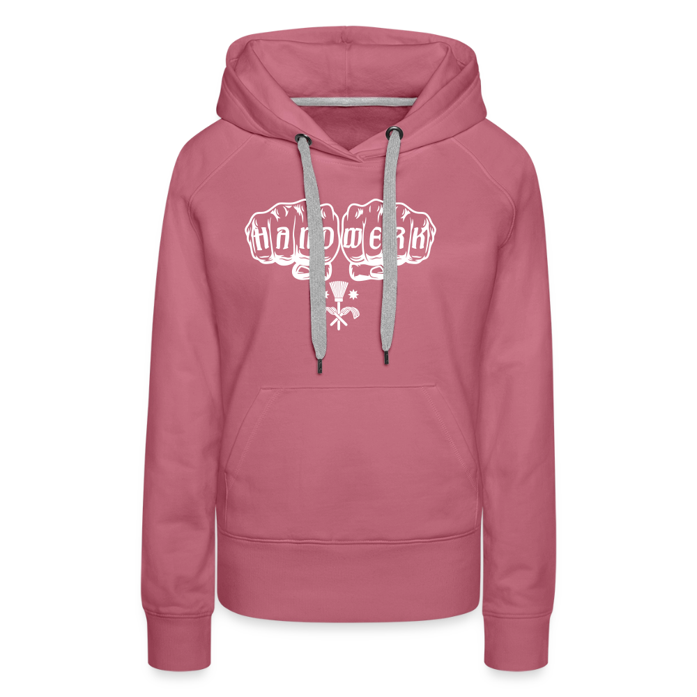 Frauen Premium Hoodie „Schornsteinfeger“ von Spreadconnect, bequemer schwarzer Hoodie mit Schornsteinfeger-Print.