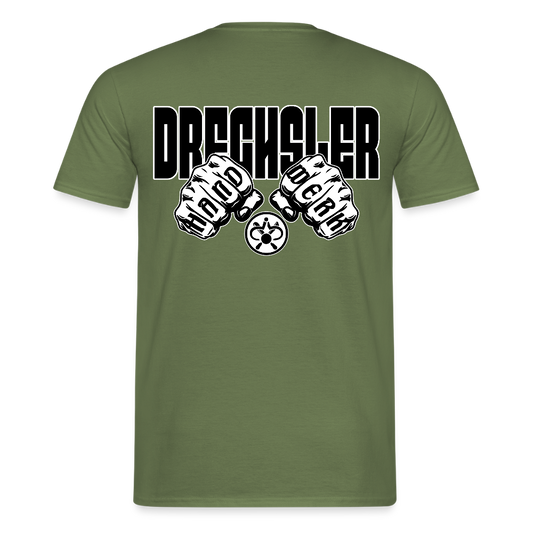 Unisex T-Shirt "Drechsler" (beidseitig bedruckt) Militärgrün Männer T-Shirt