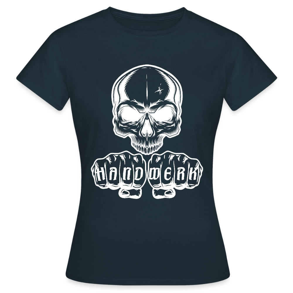 Frauen T-Shirt "Skull-Handwerk" Navy Frauen T-Shirt