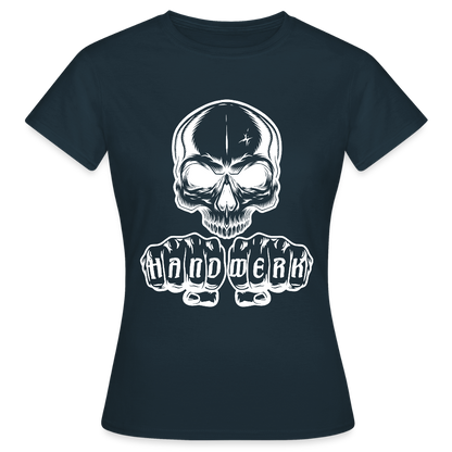 Frauen T-Shirt "Skull-Handwerk" Navy Frauen T-Shirt