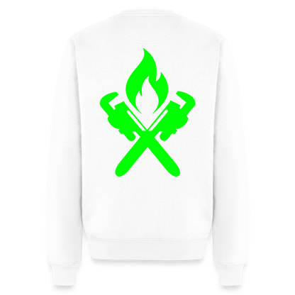 Unisex Premium Pullover "Heizungsbauer" neongrün Weiß Männer Premium Pullover