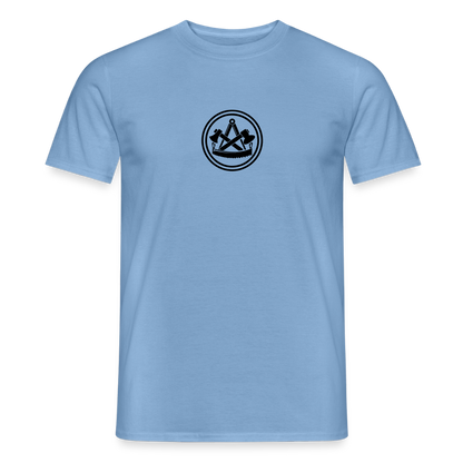 Unisex Handwerker T-Shirt von Spreadconnect mit beidseitigem Druck, Skull & Zunft Design, aus weichem Baumwollstoff.