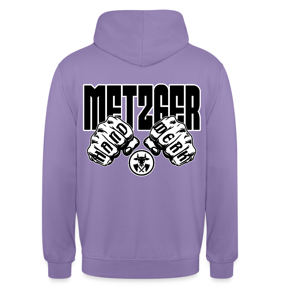Unisex Hoodie "Metzger" (beidseitig bedruckt) Lavendel Unisex Hoodie