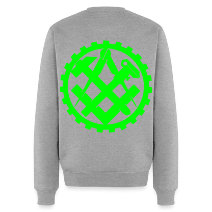 Unisex Premium Pullover "Mechaniker" neongrün Grau meliert Männer Premium Pullover