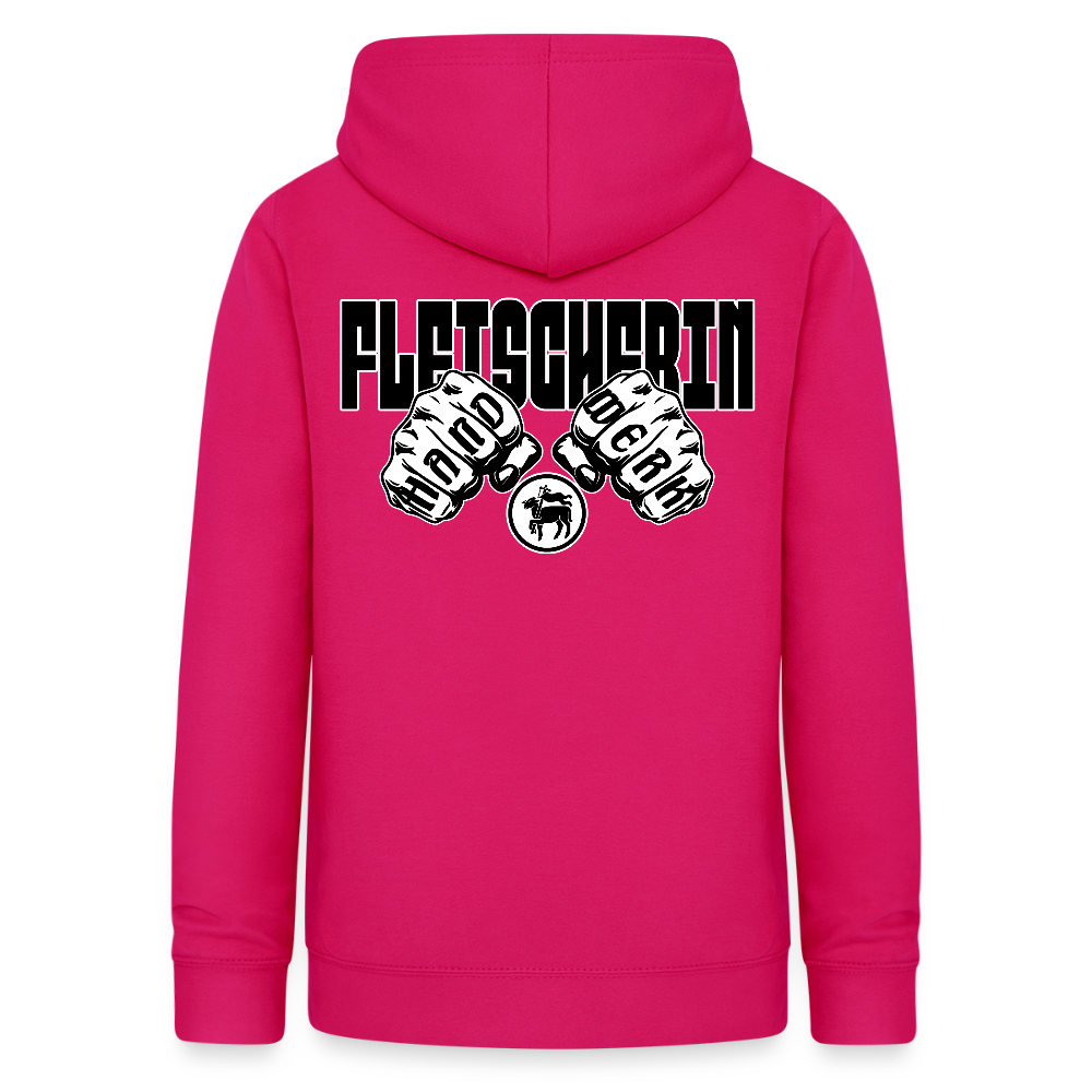 Frauen Hoodie "Fleischerin" (beidseitig beruckt) dunkles Pink Frauen Hoodie