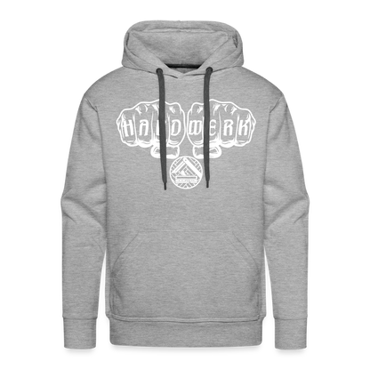 Männer Premium Hoodie "Parkettleger" Grau meliert Männer Premium Hoodie