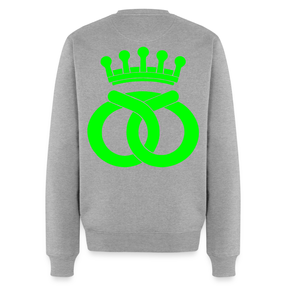 Unisex Premium Pullover "Bäcker" neongrün Grau meliert Männer Premium Pullover