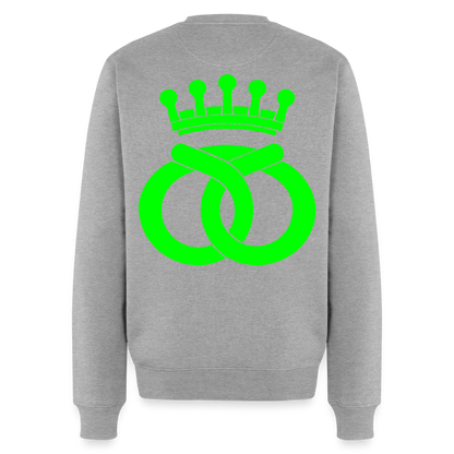 Unisex Premium Pullover "Bäcker" neongrün Grau meliert Männer Premium Pullover