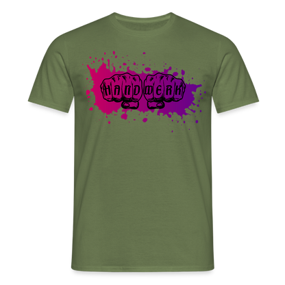 Unisex T-Shirt "Splash-Violett" Militärgrün Männer T-Shirt