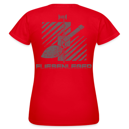 Frauen T-Shirt "Fliesenleger" (hinten bedruckt) Rot Frauen T-Shirt