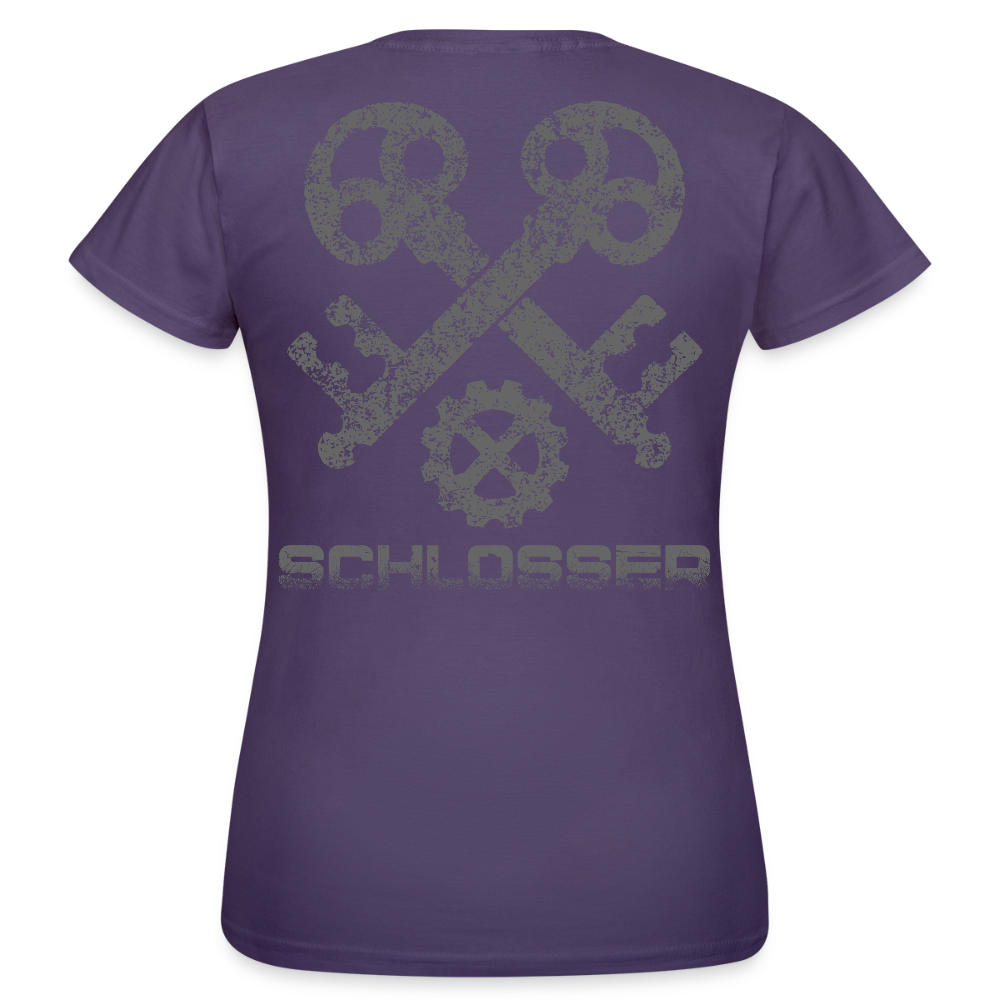 Frauen T-Shirt "Schlosser" Dunkellila Frauen T-Shirt