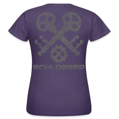 Frauen T-Shirt "Schlosser" Dunkellila Frauen T-Shirt