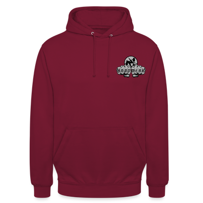 Unisex Hoodie "Elektriker" beidseitig bedruckt Bordeaux Unisex Hoodie