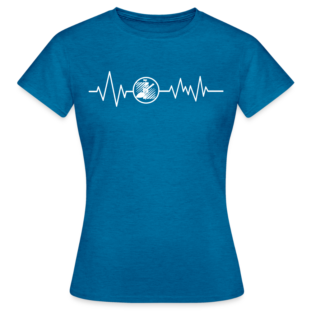 Frauen T-Shirt "Fliesenleger" Antikblaues Saphir meliert Frauen T-Shirt