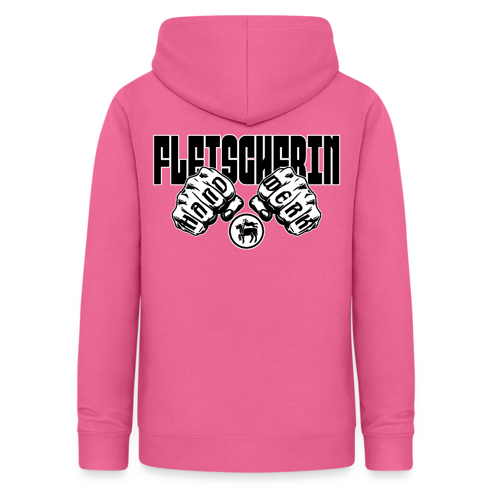 Frauen Hoodie "Fleischerin" (beidseitig beruckt) Pink Frauen Hoodie