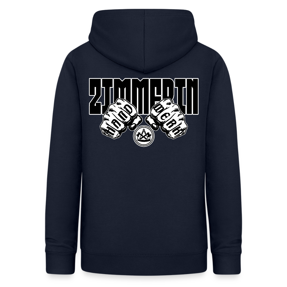 Frauen Hoodie "Zimmerin" (beidseitig beruckt) Navy Frauen Hoodie