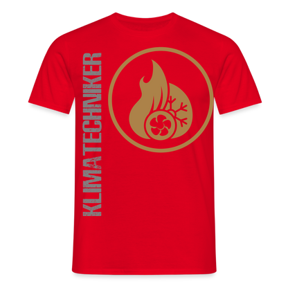 Unisex T-Shirt "Klimatechniker" Rot Männer T-Shirt