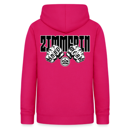 Frauen Hoodie "Zimmerin" (beidseitig beruckt) dunkles Pink Frauen Hoodie