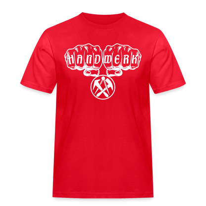 Männer Workwear T-Shirt "Dachdecker" Rot Männer Workwear T-Shirt