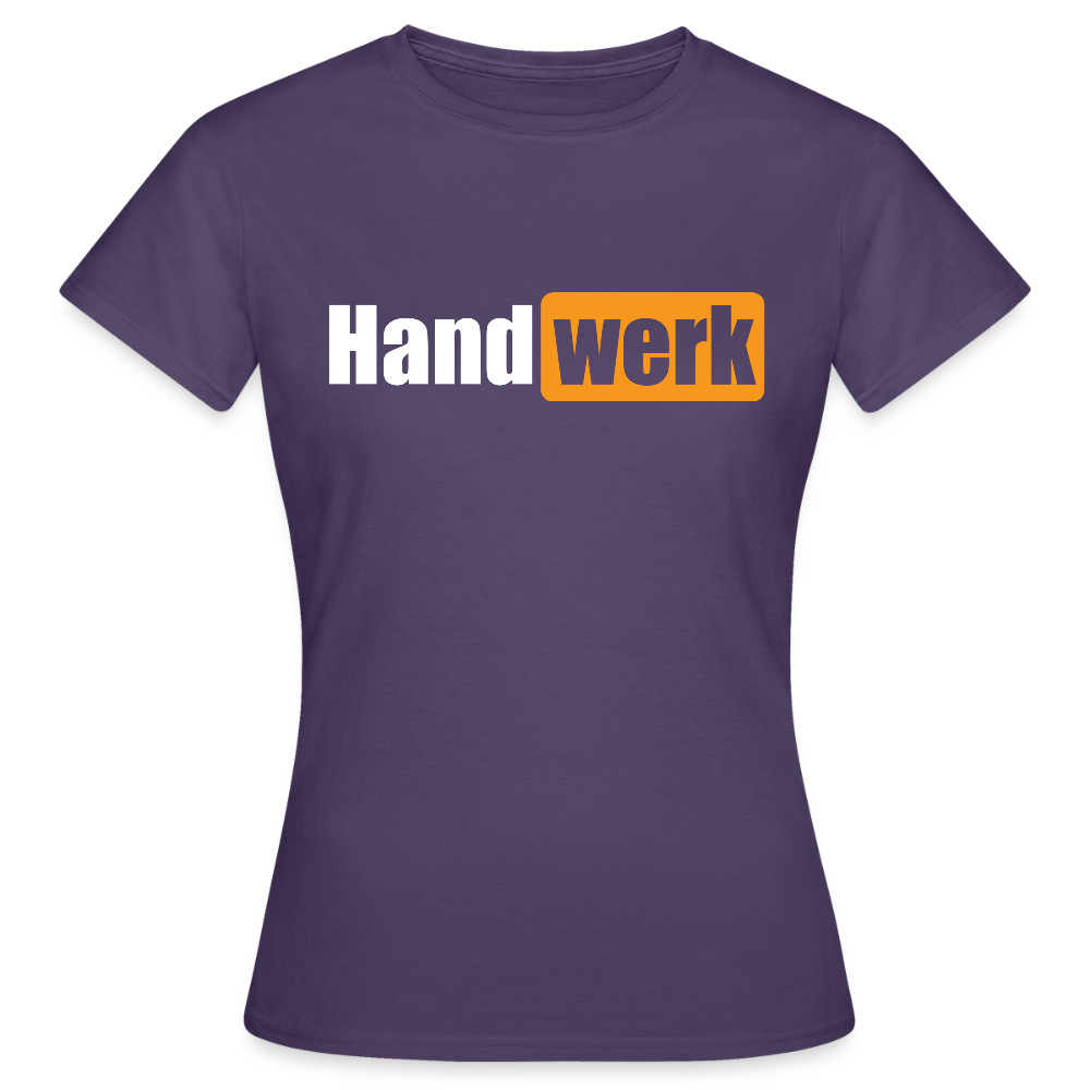 Frauen T-Shirt "Handwerk" Dunkellila Frauen T-Shirt