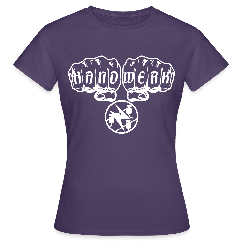 Frauen T-Shirt "Elektriker" Dunkellila Frauen T-Shirt