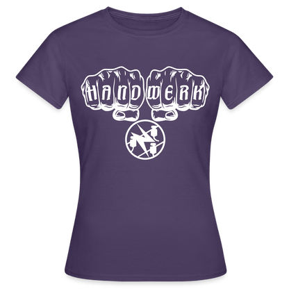 Frauen T-Shirt "Elektriker" Dunkellila Frauen T-Shirt