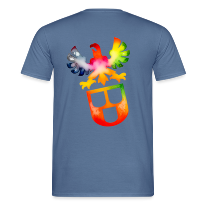 Unisex T-Shirt "Maler" (beidseitig bedruckt) Taubenblau Männer T-Shirt